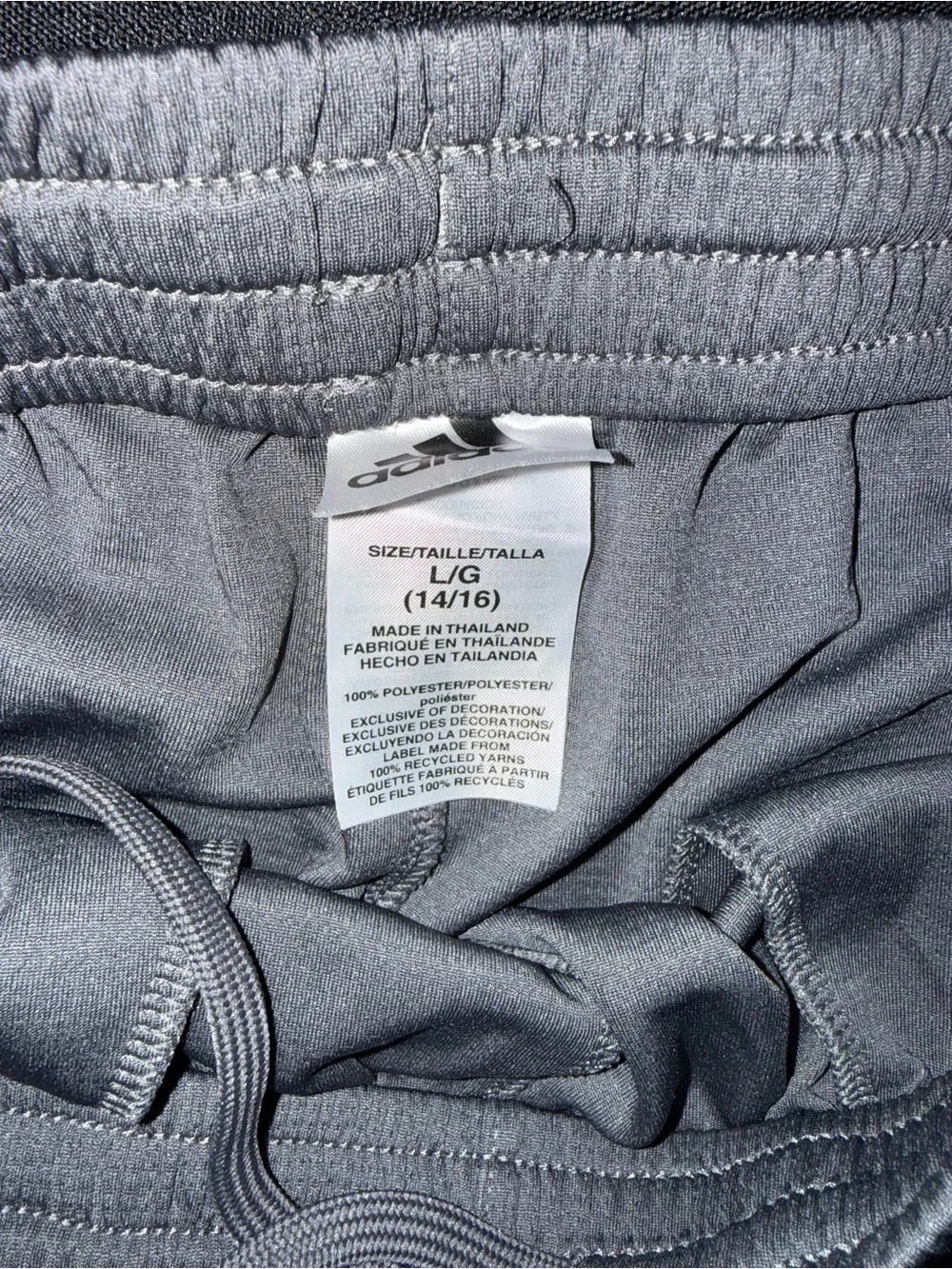 adidas Gray and Black Kids Athletic Shorts with Side Stripes